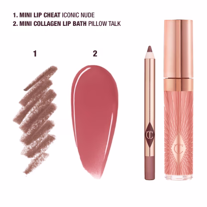 CHARLOTTE TILBURY Glossy Nude Pink Lip Duo (Iconic Nude & Pillow Talk)
