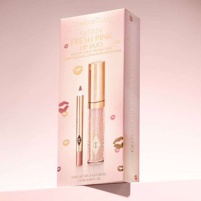 CHARLOTTE TILBURY Glossy Nude Pink Lip Duo (Pillow Talk & Refresh Rose)